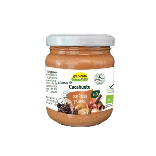 Crema de Cacahuete, Pasas y Canela Bio 175g Granovita