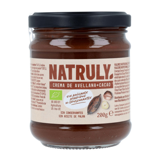 Crema de Cacao y Avellanas Bio 200g Natruly