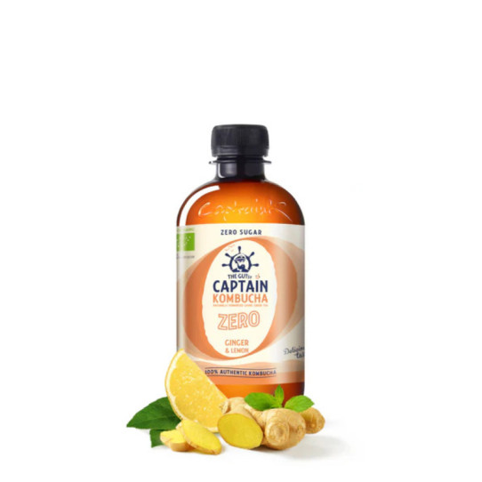 Kombucha ZERO Ginger & Lemon Bio 400ml Captain Kombucha