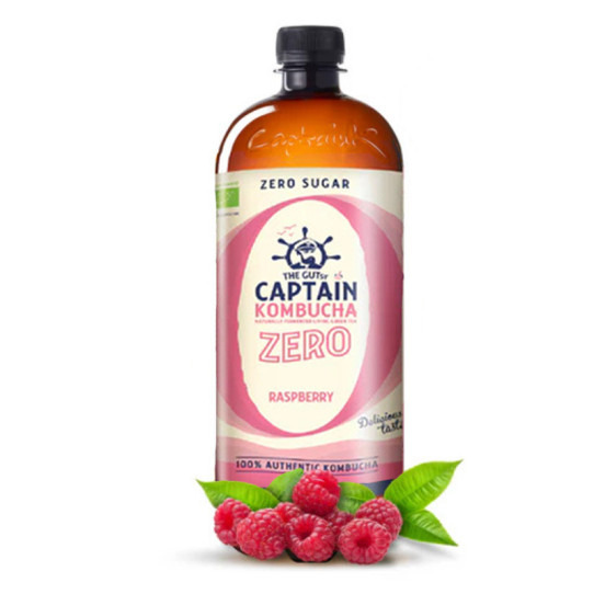 Kombucha ZERO Raspberry Bio 1L Captain Kombucha