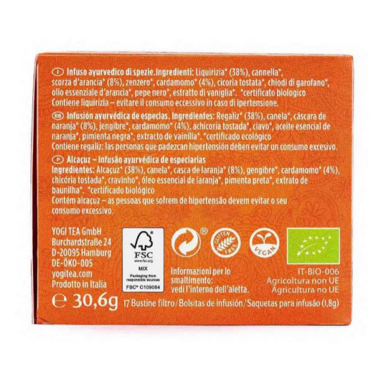 Yogi Tea Regaliz 17 filtros