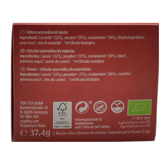 Yogi Tea Classic 17 filtros