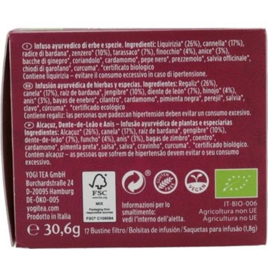 Yogi Tea Detox 17 filtros