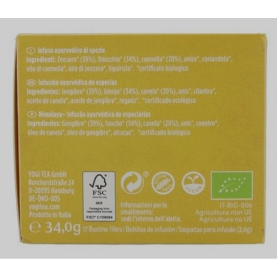 Yogi Tea Jengibre y limon 17 filtros