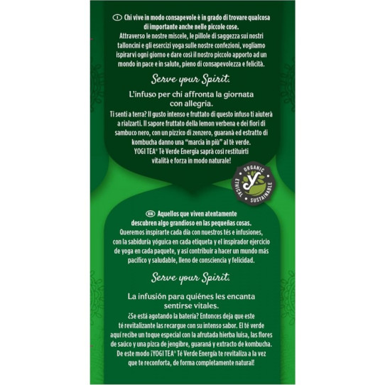 Yogi Tea Te verde energia 17 filtros