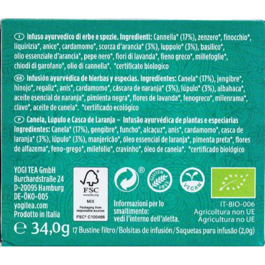 Yogi Tea Felicidad 17 filtros