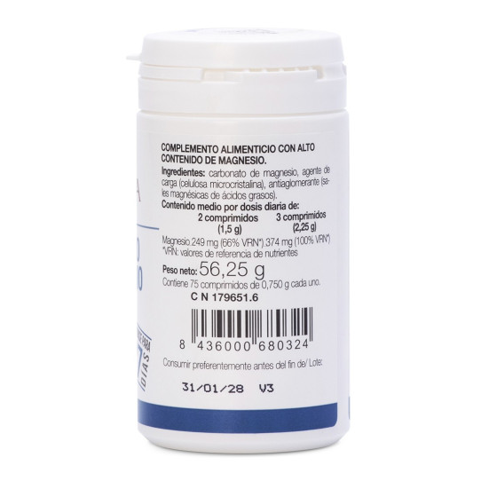 Carbonato de magnesio 75 comprimidos...