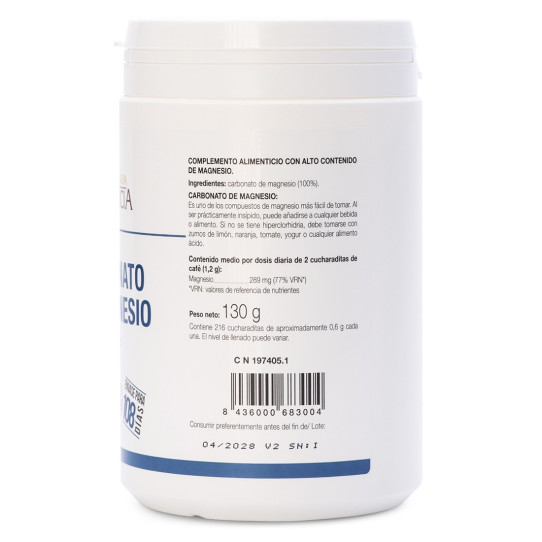 Carbonato de magnesio en polvo 130 g...