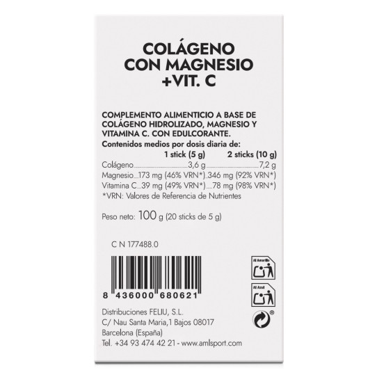 Colageno con magnesio sport + vit C...