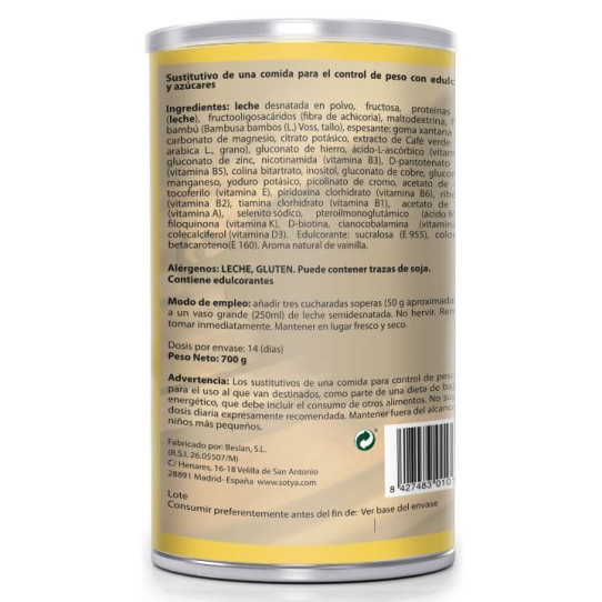 Batido saciante de vainilla 700g Sotya