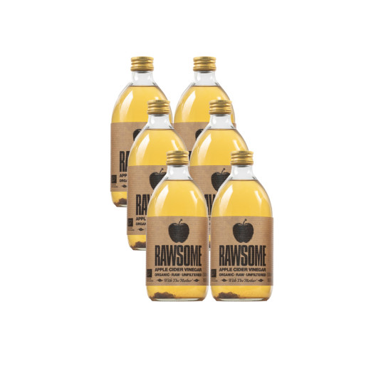 Vinagre de sidra de manzana sin filtrar Bio 6x500ml RAWSOME