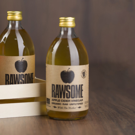 Vinagre de sidra de manzana con genjibre y curcuma sin filtrar Bio 6x500ml RAWSOME 2