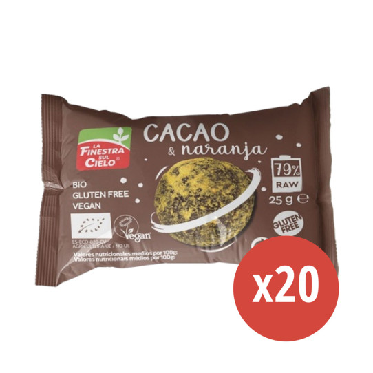 Energy ball cacao & naranja Bio 20x25g La Finestra sul Cielo