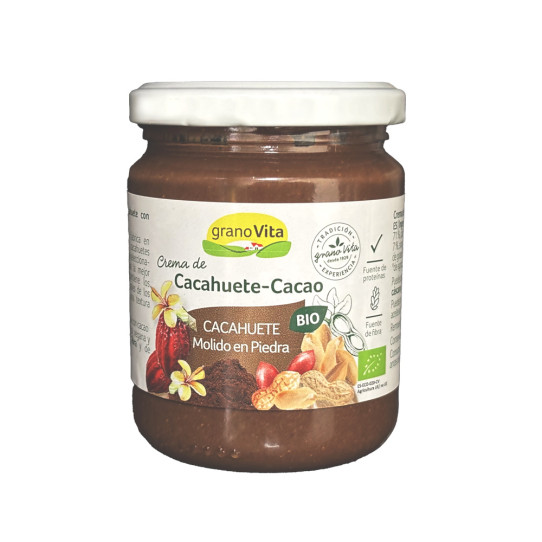 Crema de cacahuete con cacao Bio 250g Granovita