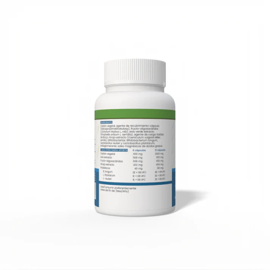 Carbon activo con probioticos 550mg 90 capsulas Sotya 2