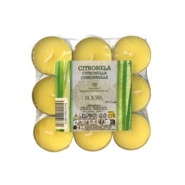 Vela Pack 18 calientaplatos citronela Roura