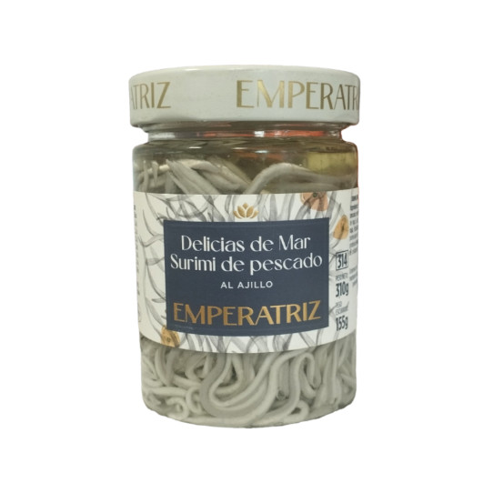 Delicias de mar Surimi de pescado al ajillo 314ml Emperatriz
