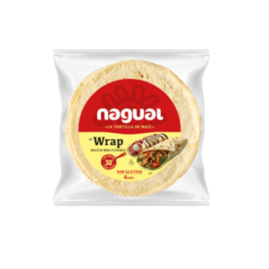 Tortilla de Maiz Wrap GRANDE 20cm S/G 160g Nagual
