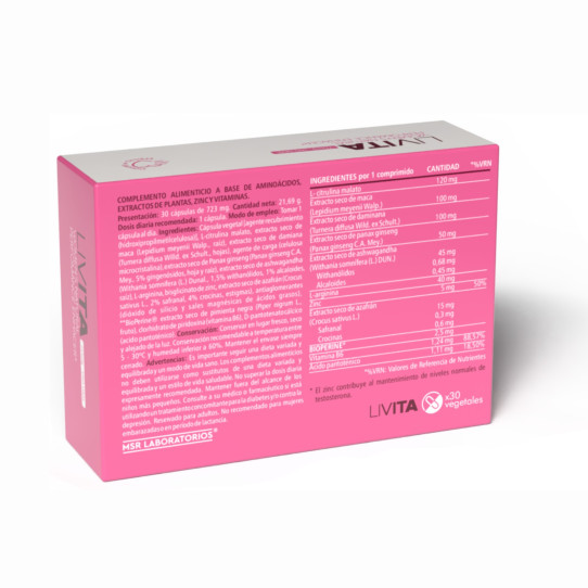 Livita Libido femenino 30 capsulas MSR Lab 2