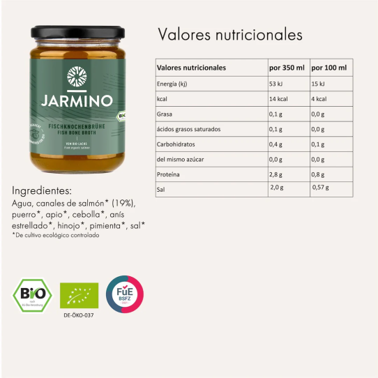 Caldo de Pescado BIO 350ml Jarmino 2