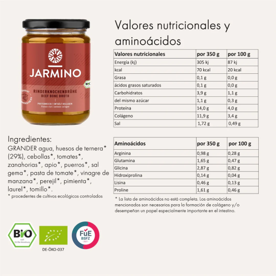 Caldo de Huesos de Ternera BIO 350ml Jarmino 2