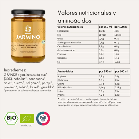Caldo de Huesos de Pollo BIO 350ml Jarmino 2