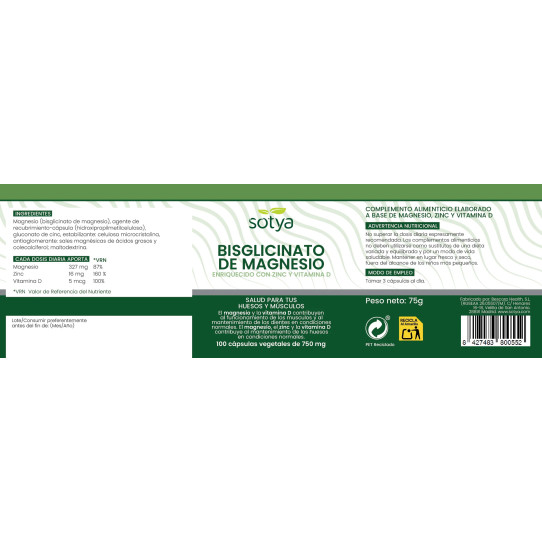 Bisglicinato de magnesio 750mg 100...