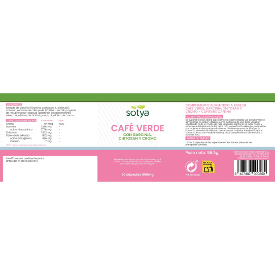 Cafe verde, garcinia, chitosan y...