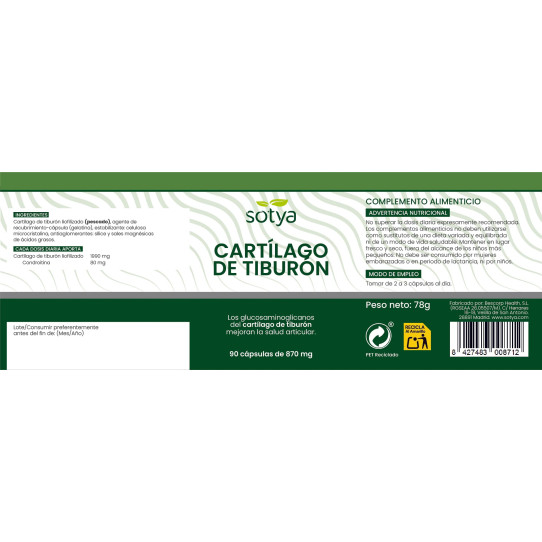 Cartilago de tiburon 870mg 90...