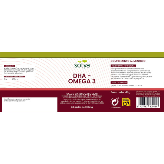 DHA Omega3 700mg 60 perlas Sotya
