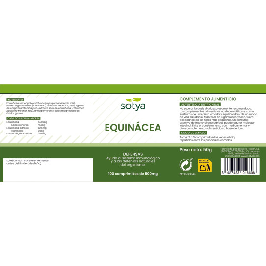 Equinacea 500mg 100 comprimidos Sotya