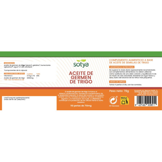 Germen de trigo 500 mg 110 perlas Sotya
