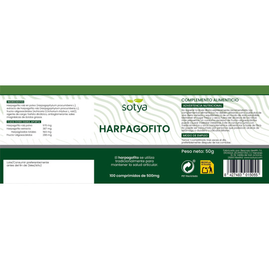 Harpagofito 500 mg 100 comprimidos Sotya