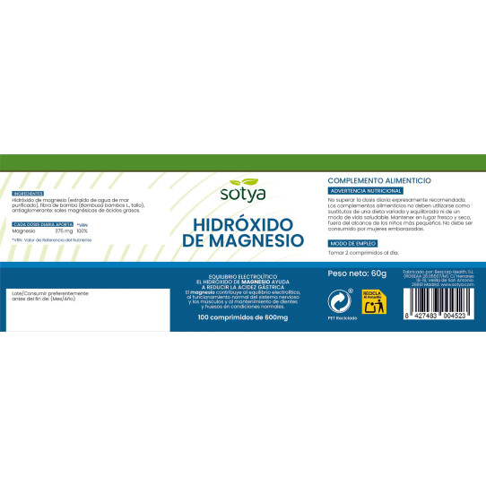 Hidroxido de magnesio (Mg marino)...