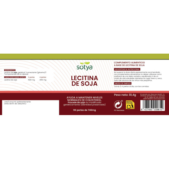 Lecitina de soja 740mg 110 perlas Sotya
