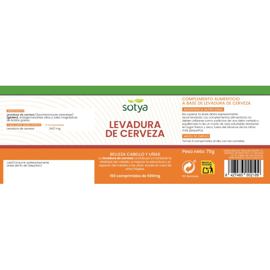Levadura de cerveza 500 mg 150...