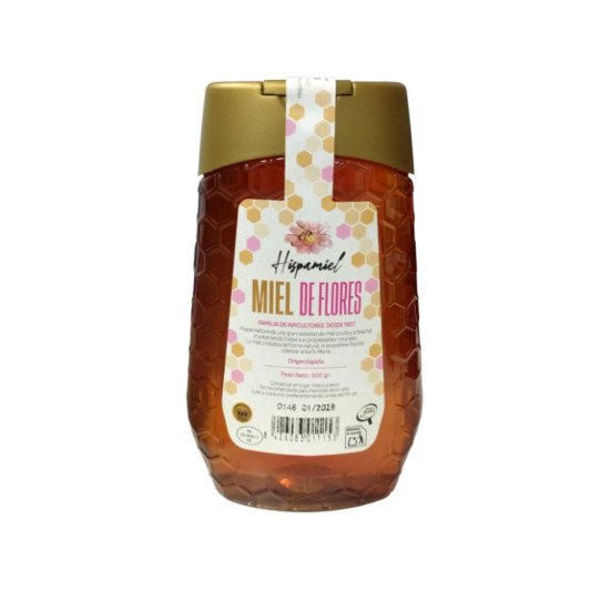 Miel de Flores antigoteo 500g Hispamiel