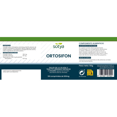 Ortosifon 500mg 100 comprimidos Sotya