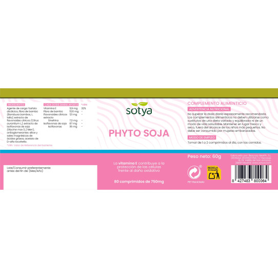 Phyto soja isoflavonas 750mg 80...