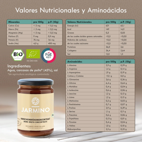 Concentrado de Caldo de Pollo Bio 200ml Jarmino