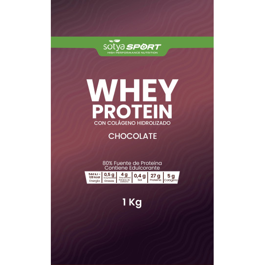 Proteina Whey de suero de leche chocolate Doypack 1 kg Sotya