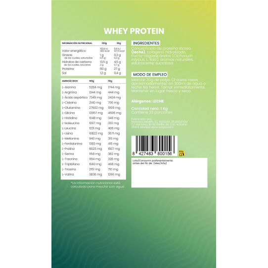 Proteina Whey de suero de leche vainilla Doypack 1 kg Sotya