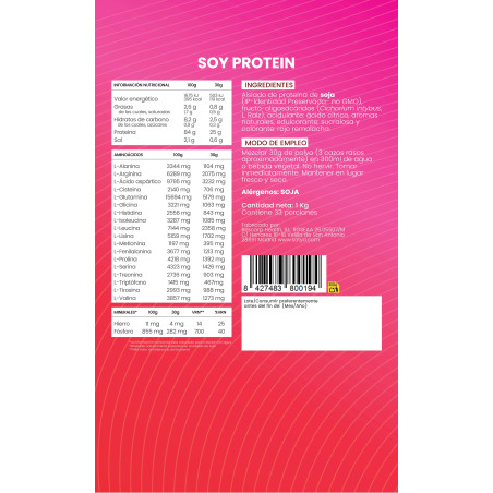 Proteina de soja isolada Fresa Doypack 1Kg Sotya