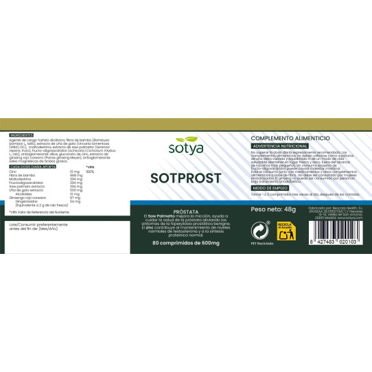Sot prost 600 mg 80 comprimidos Sotya