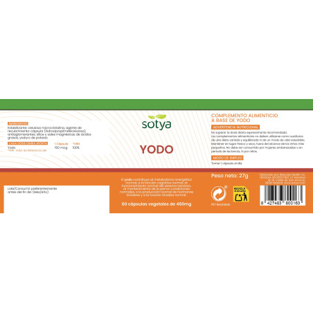 Yodo 450mg 60 capsulas Sotya