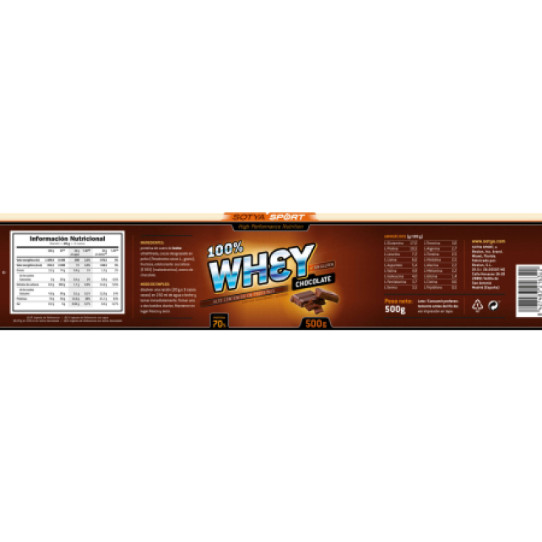 Proteina 100% Whey Chocolate 500g Sotya