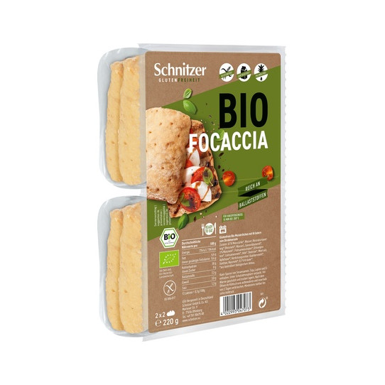 Panecillos focaccia sin gluten Bio 220g Schnitzer