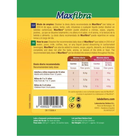 Maxfibra en polvo 200g Deiters