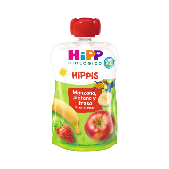 Pouches manzana platano y fresa Bio 100g Hipp