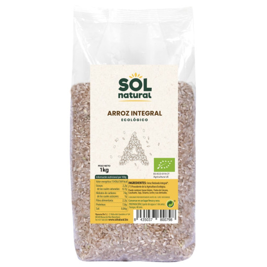 Arroz redondo integral Bio 1kg Sol Natural